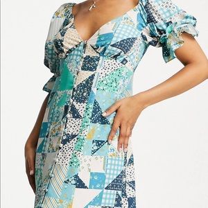 BRAND NEW Patchwork Floral Midi Dress — Miss Selfridge Brand — Size 12